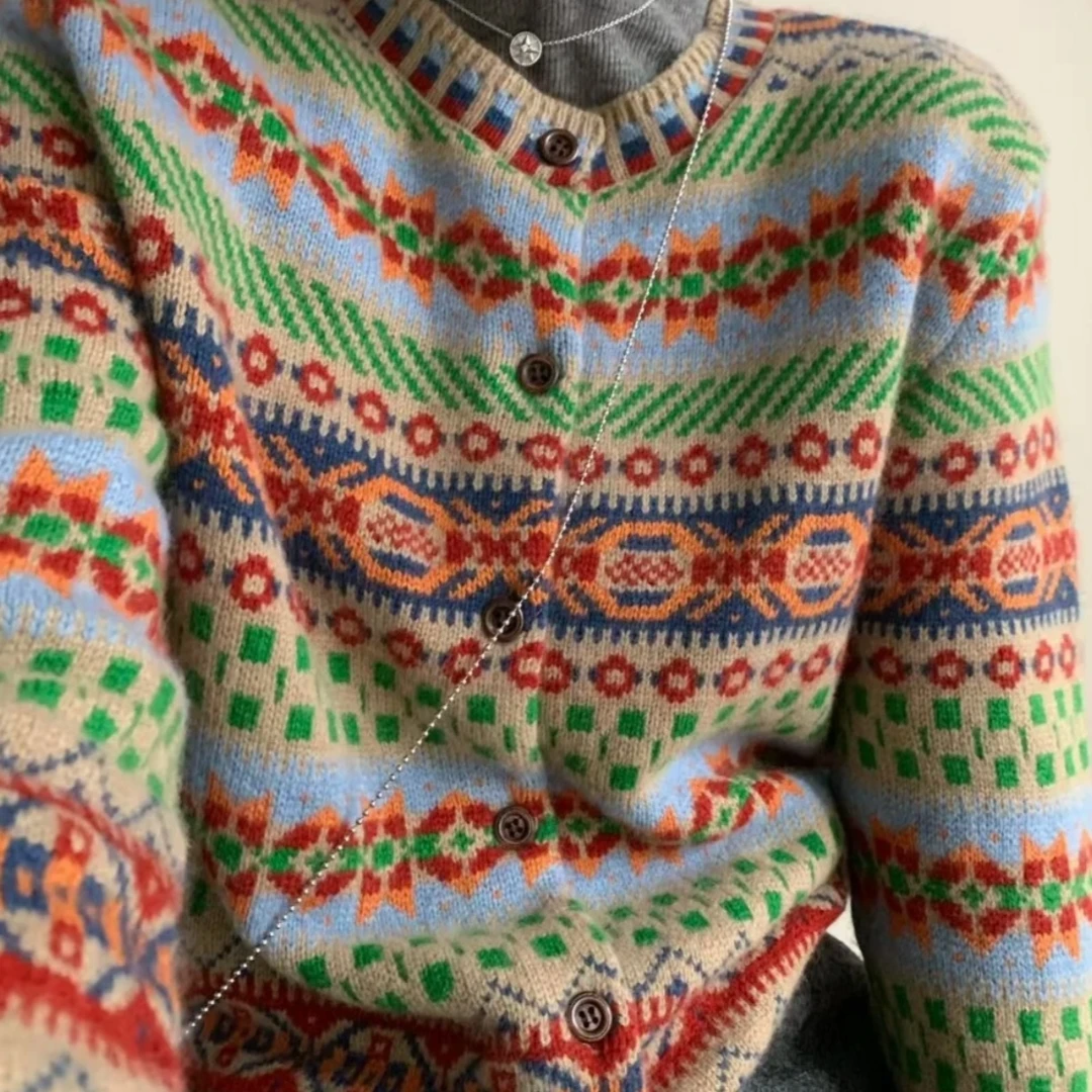 【樾织专属】【民族风】复古民族风双提软糯开衫