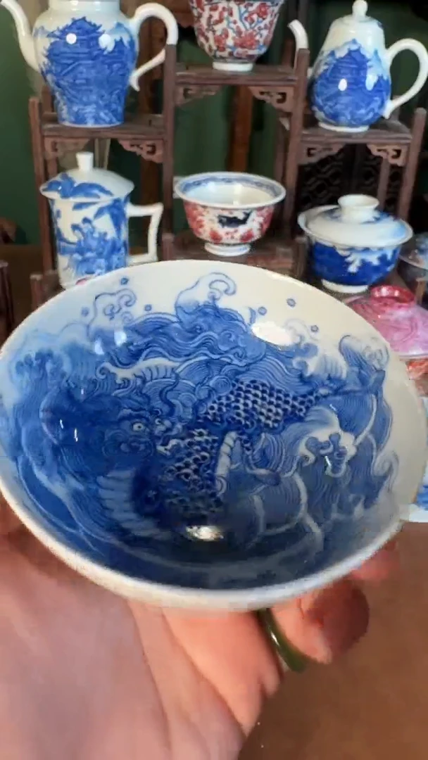 杯子陶景德镇手工手绘柴窑茶具U224