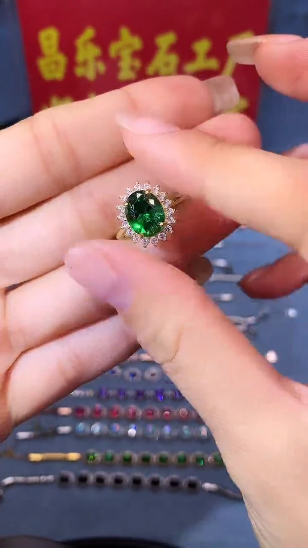 【闪购商品】透辉石戒指银S925镶嵌111111