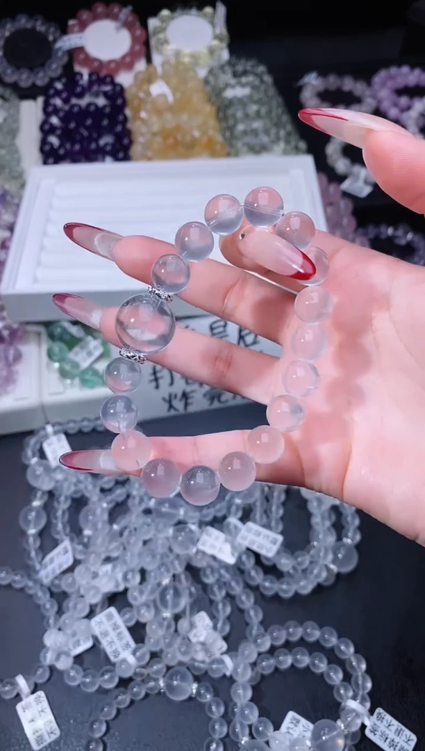 【闪购商品】水晶手链合金125.14奶白晶手串 多样性发其一