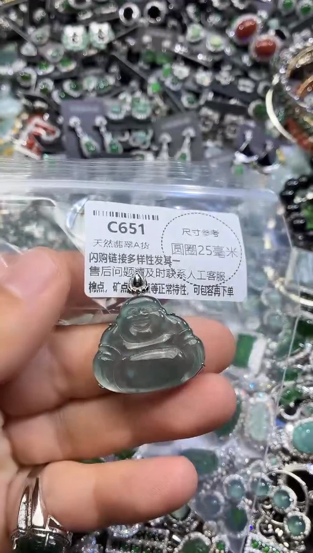 翡翠未镶嵌颈饰C651吊坠