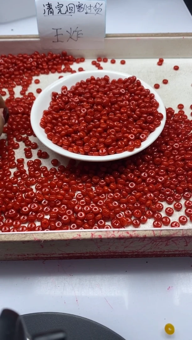 【闪购商品】玛瑙/玉髓颈饰未镶嵌w2256锦红南红隔片6*3mm*60颗