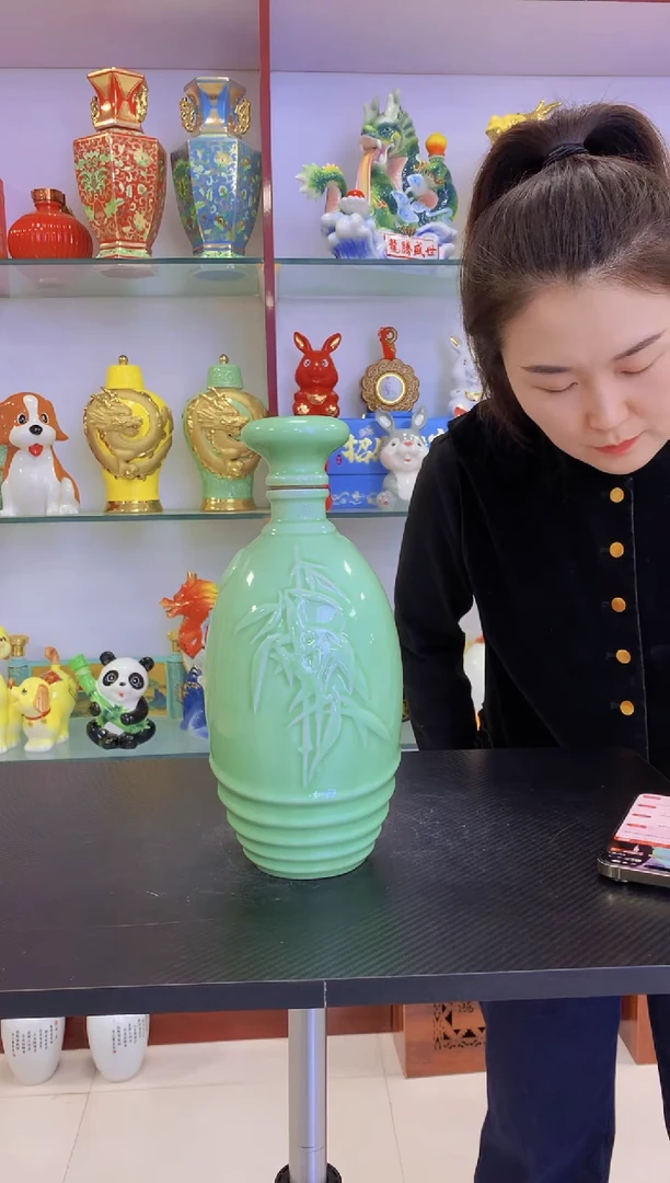 3斤装竹子陶瓷空酒坛