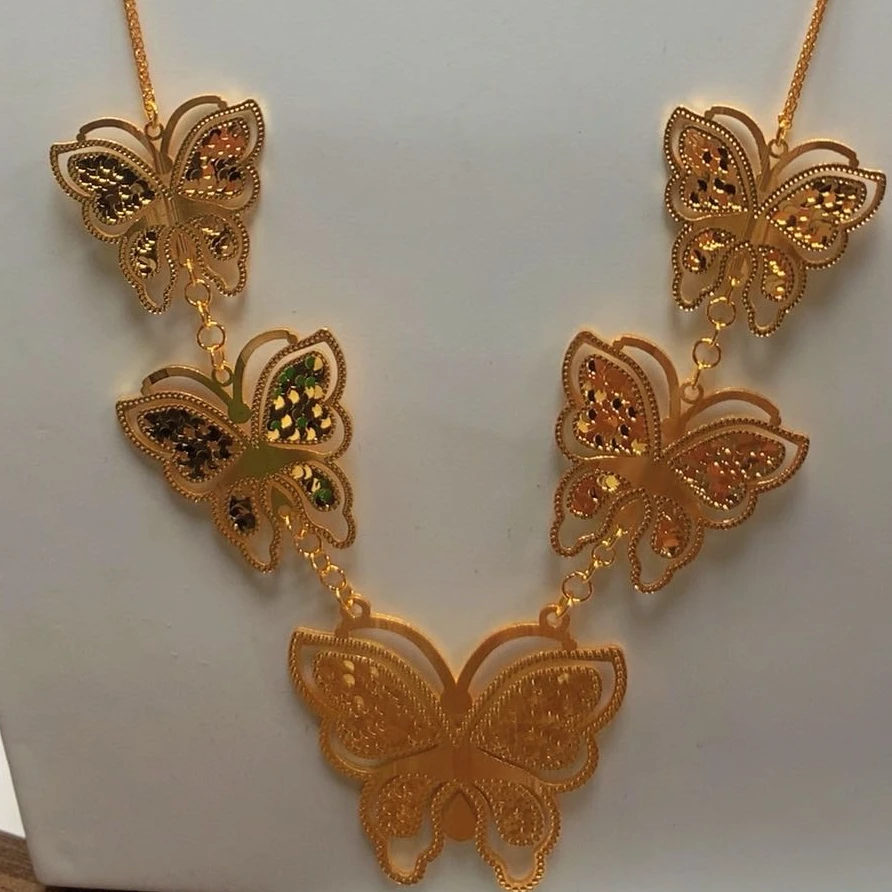 合金项链 合金项链 蝴蝶款式项链 50CM 爆款古风复古超仙010号