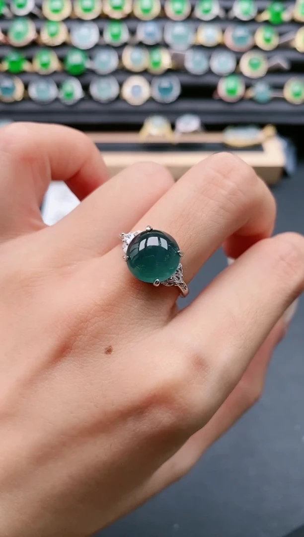 【闪购商品】翡翠戒指银S925镶嵌111111