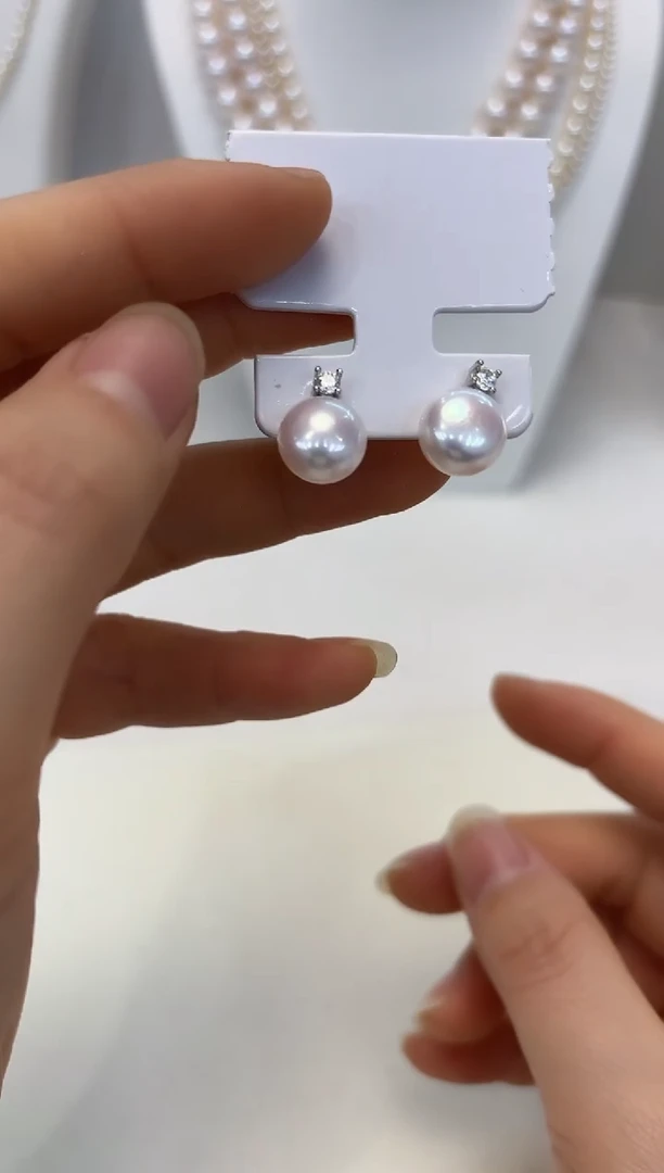【闪购商品】淡水珍珠耳饰银S925镶嵌戴妃 35#