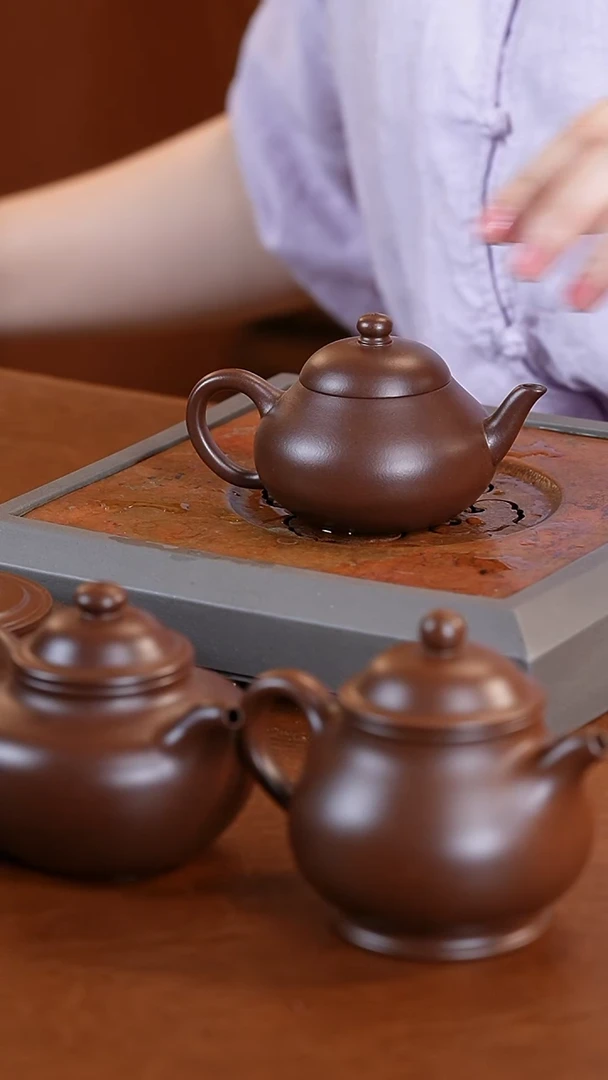 茶壶紫砂冯美婷紫泥梨形壶
