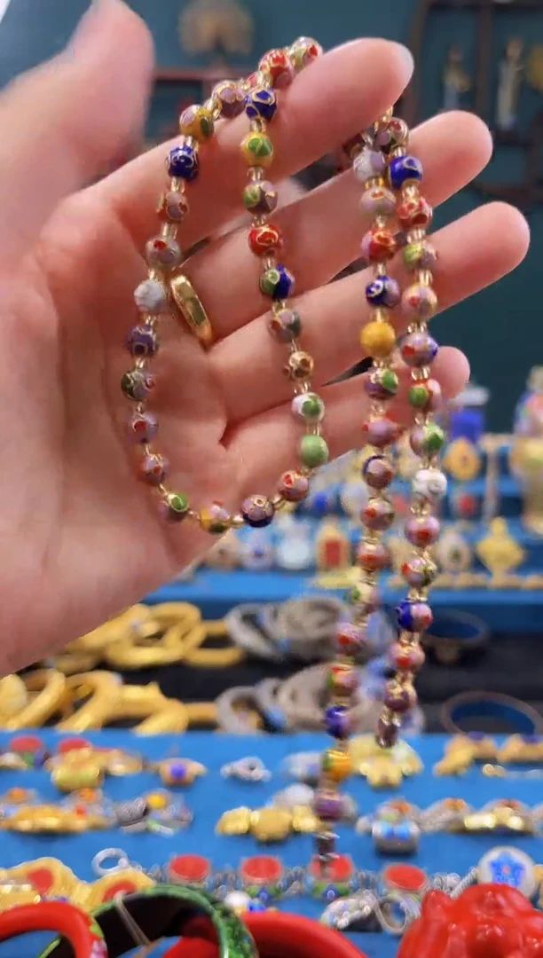 非遗技艺 景泰蓝项链 0.6 多宝