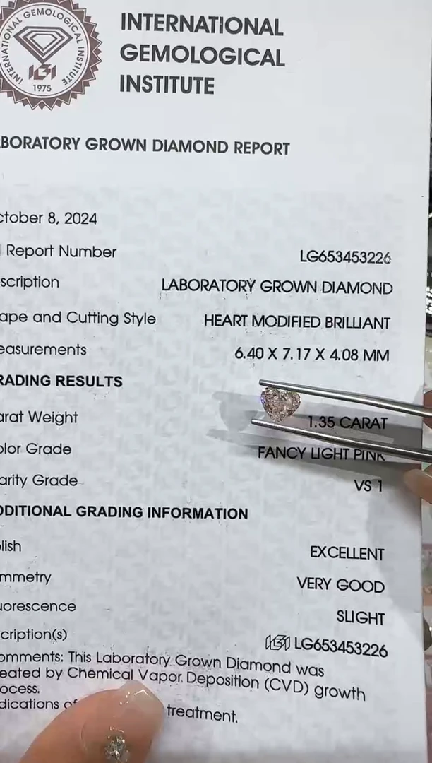 【闪购商品】实验室培育钻石未镶嵌@ 1.35ct 先鉴赏，再定制！