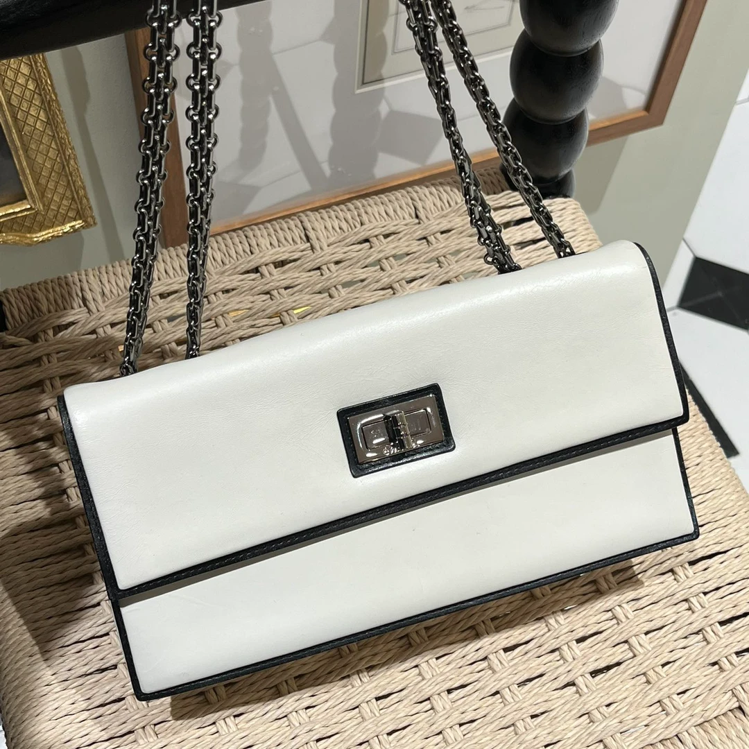 95新 Chanel/香奈儿 千禧一代-白银2.55翻盖链条斜挎包3929628