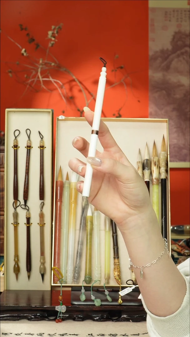 1号闪孤品高货毛笔链接 清水试笔 蘸墨不退