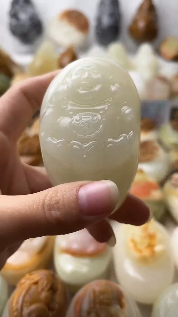 石材古青石棉纹正常不退换弥勒佛微瑕