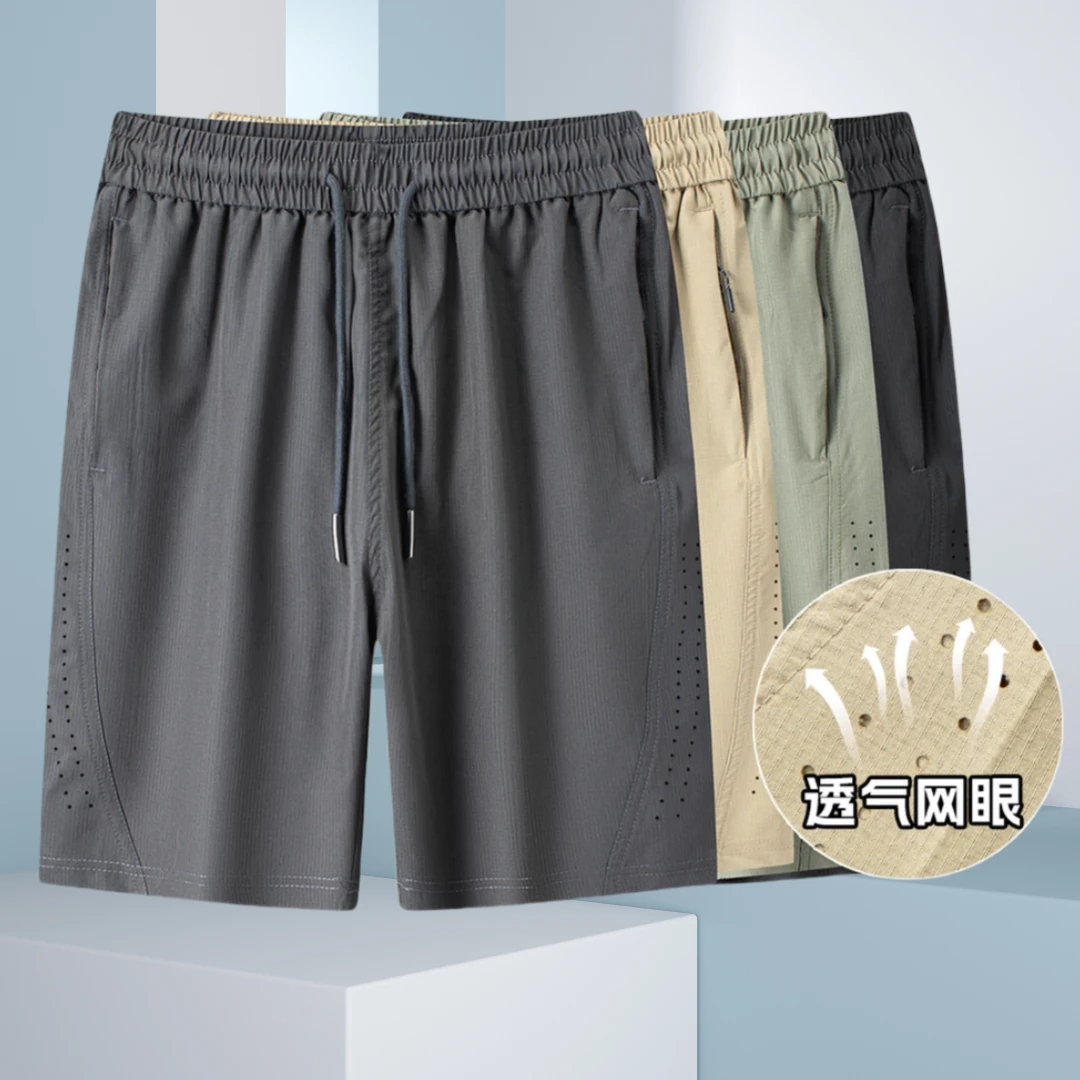 百搭工装风裤子男士短裤工装裤运动夏季直筒型网眼休闲裤短裤男生