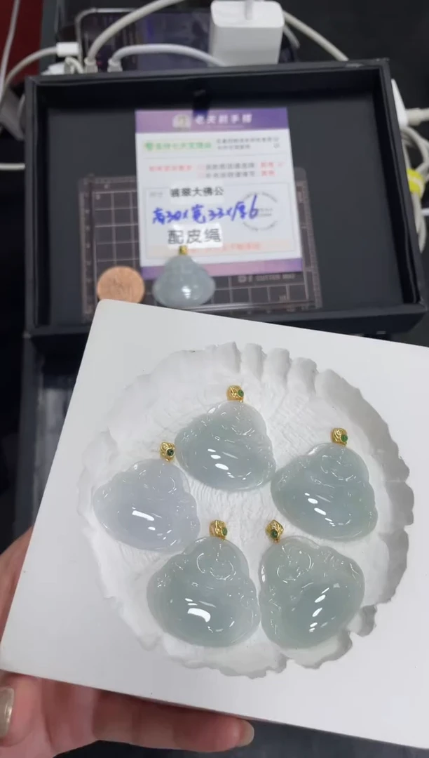 银S925镶嵌挂件翡翠佛公FL4配绳/多样性发其一CP