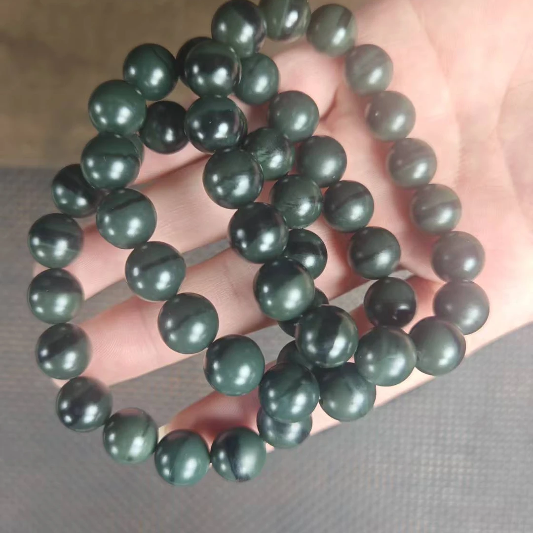 和田玉 一细黑青手串卡1.2（多样性发货拍一发一）