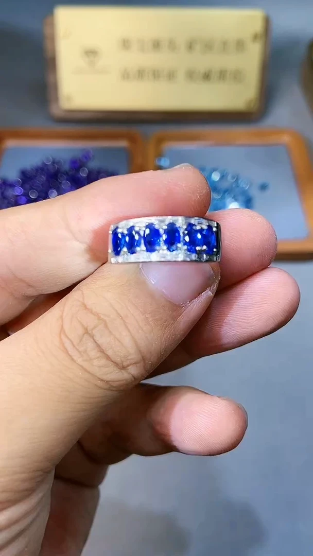 【闪购商品】蓝宝石戒指银S925镶嵌354