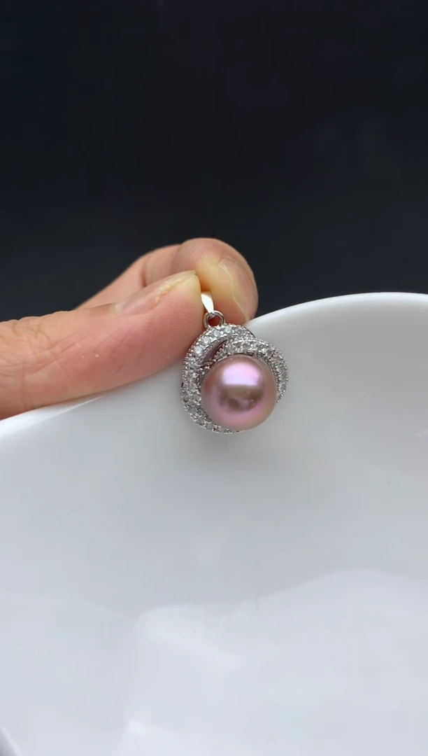 未镶嵌ff淡水珍珠紫珠吊坠（赠链）11~12mm