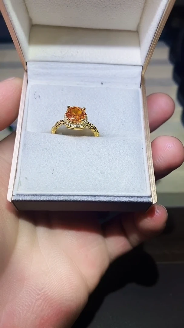 石榴石（芬达石）戒指银S925镶嵌.......