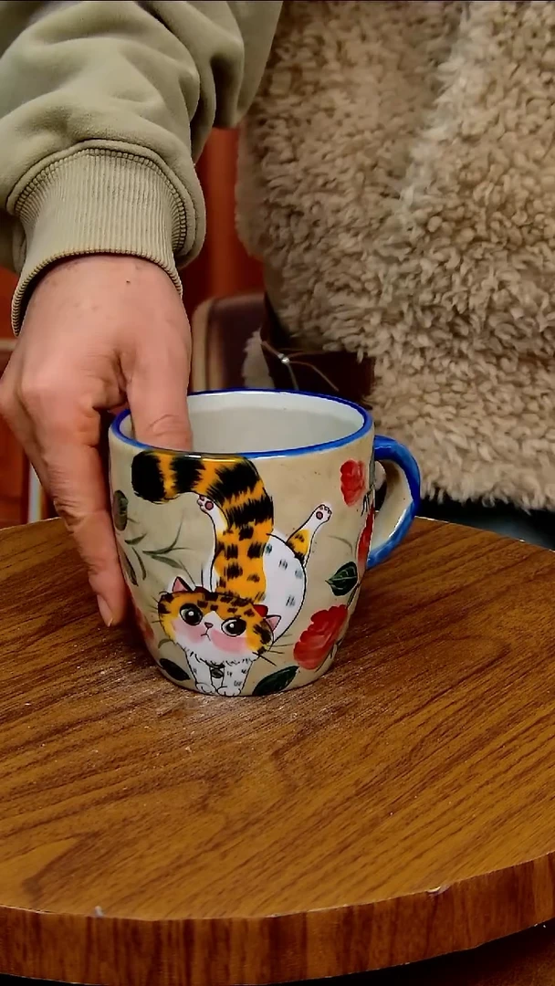 杯子陶景德镇手工手绘釉下彩陶瓷