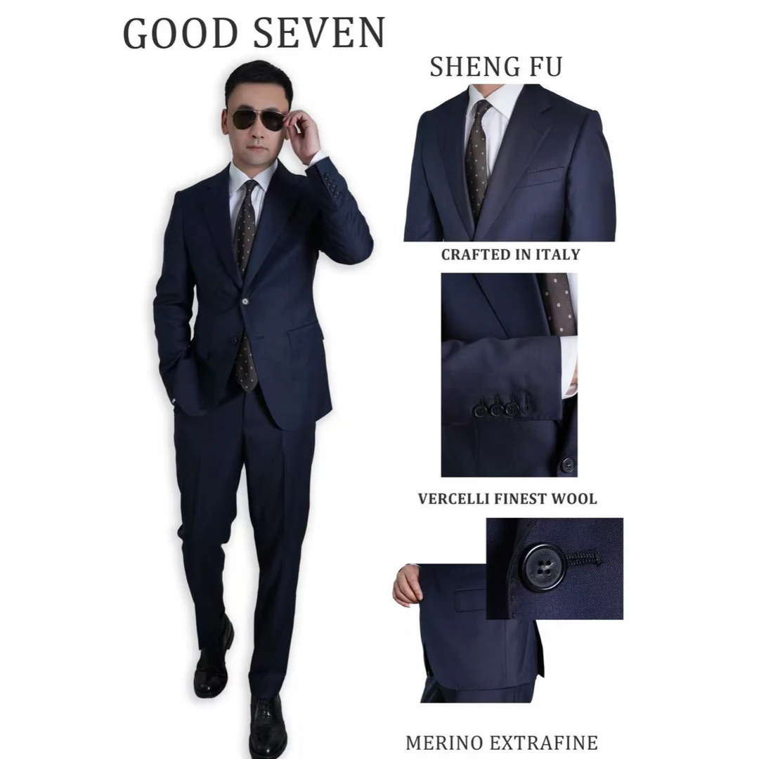 【特价】盛夫男士美丽诺羊毛平驳领套西DR2024567005-310588-20