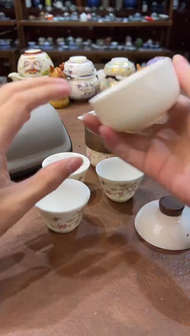 真的很便宜超好看会开片的旅行茶具