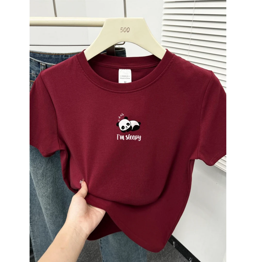 正肩显瘦短袖t恤女夏新款韩版洋气休闲百搭圆领小个子打底衫上衣