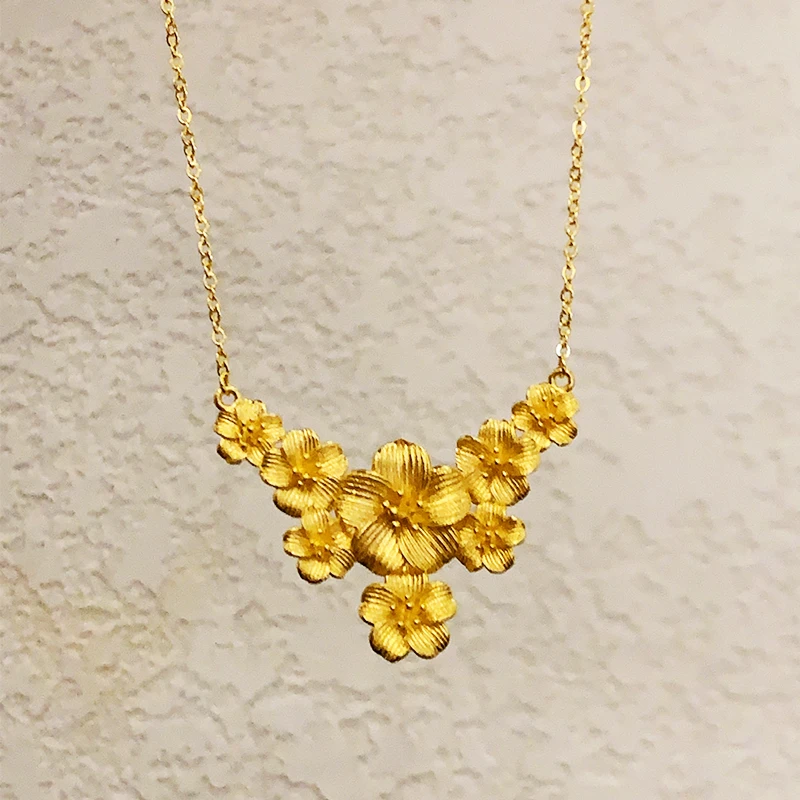 坠链均足银 繁花似锦项链-TLXL0113