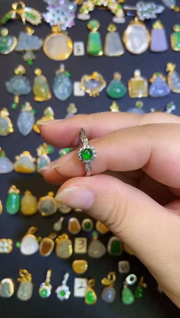 吊坠(不含链)银S925镶嵌翡翠1