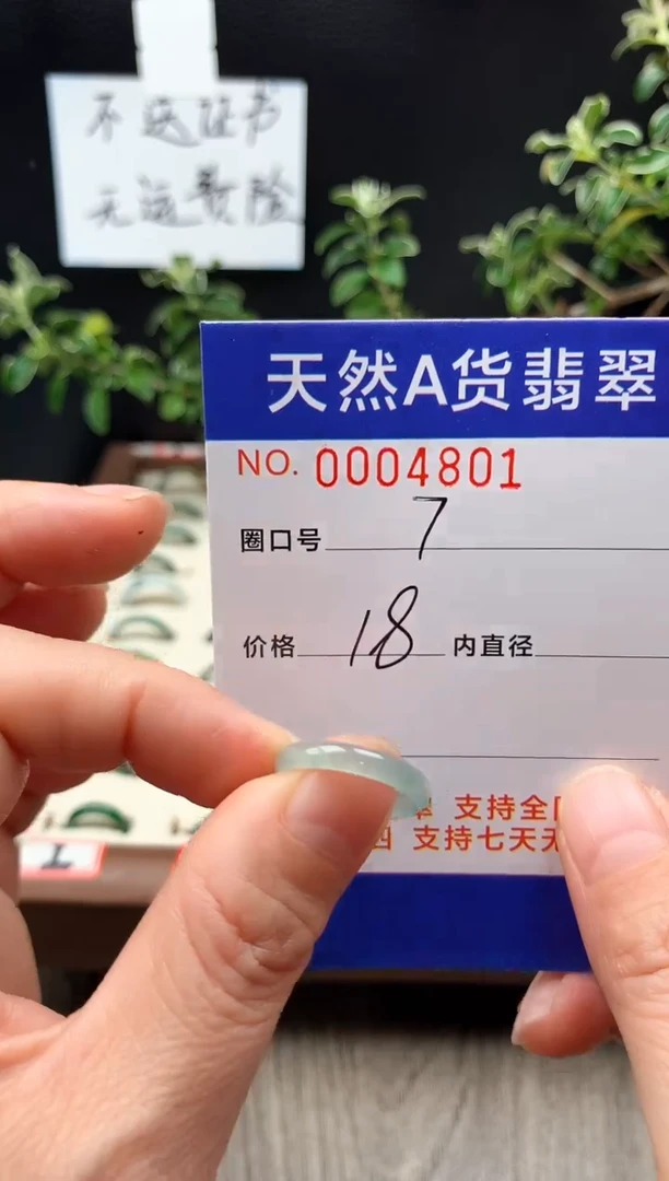 未镶嵌戒指翡翠7#