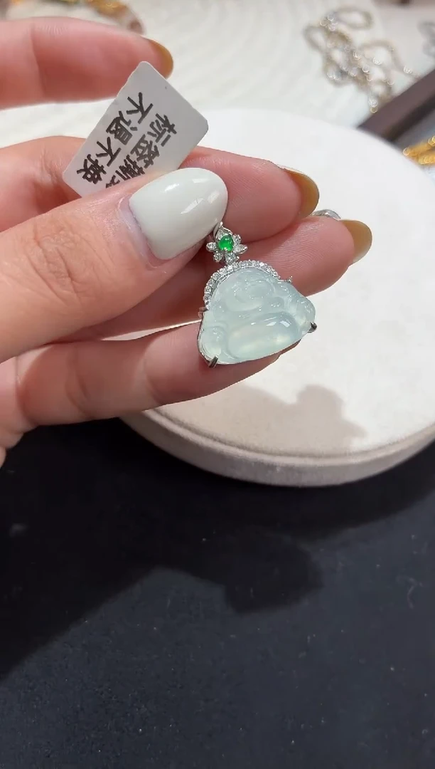 吊坠(不含链)银S925镶嵌翡翠【挽石珠宝】佛公