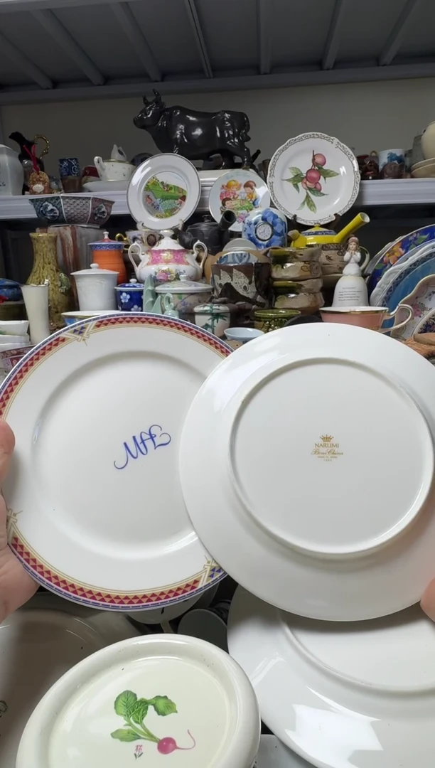 中古瓷器，默认微瑕-031，narumi的2个盘子