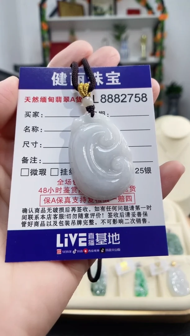 颈饰未镶嵌翡翠天然缅甸翡翠 如意(一物一证)