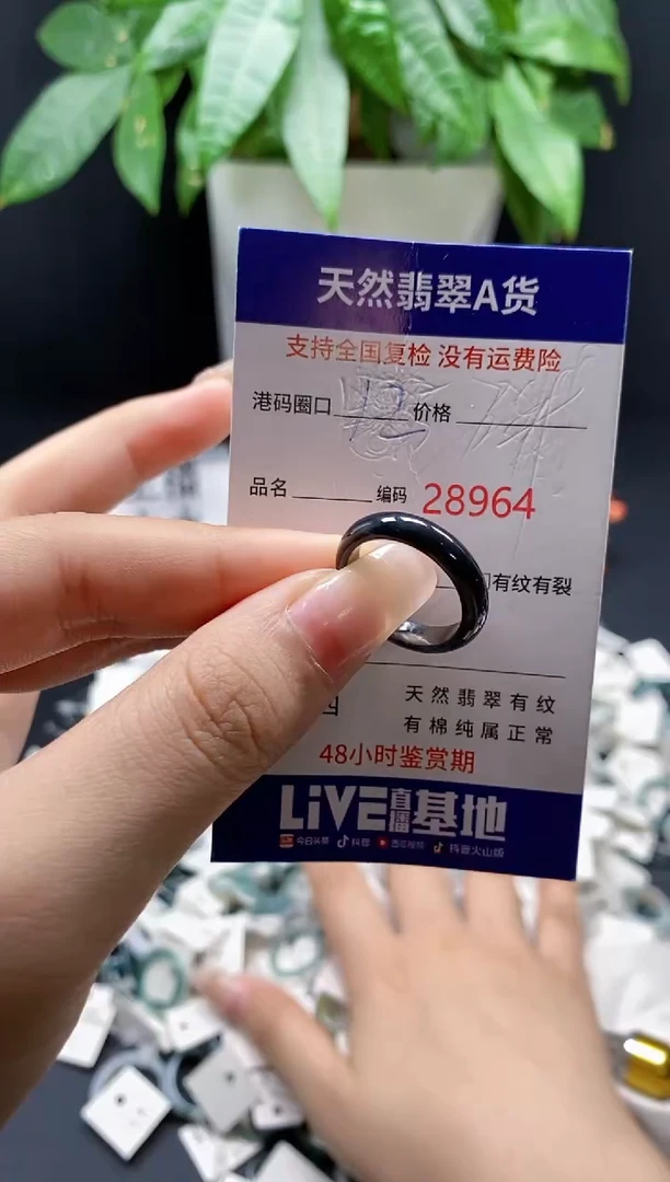翡翠戒指未镶嵌 天然翡翠戒圈8964