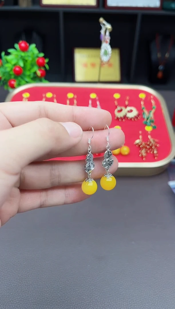 【闪购商品】玛瑙/玉髓耳钉银S925镶嵌222000
