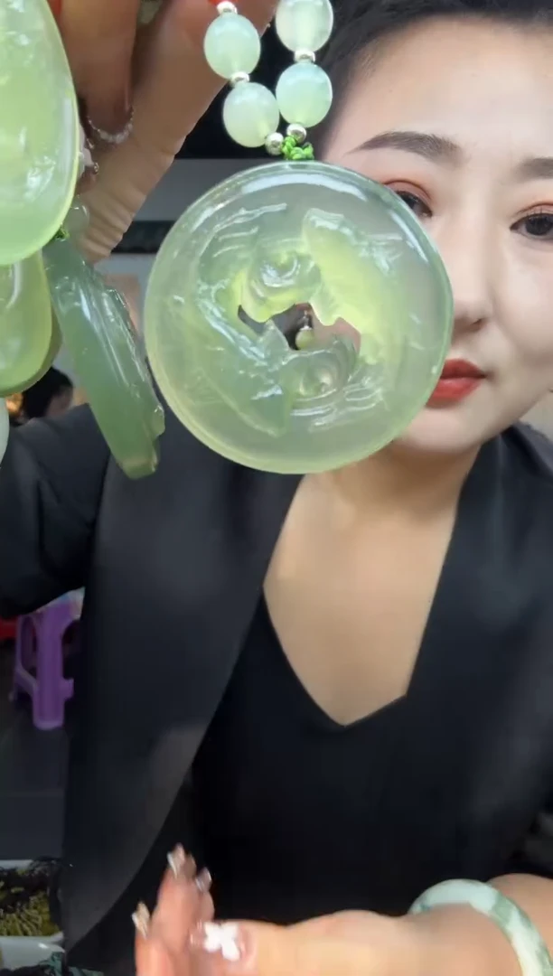 【闪购商品】岫玉颈饰未镶嵌180八卦鱼【半珠链】