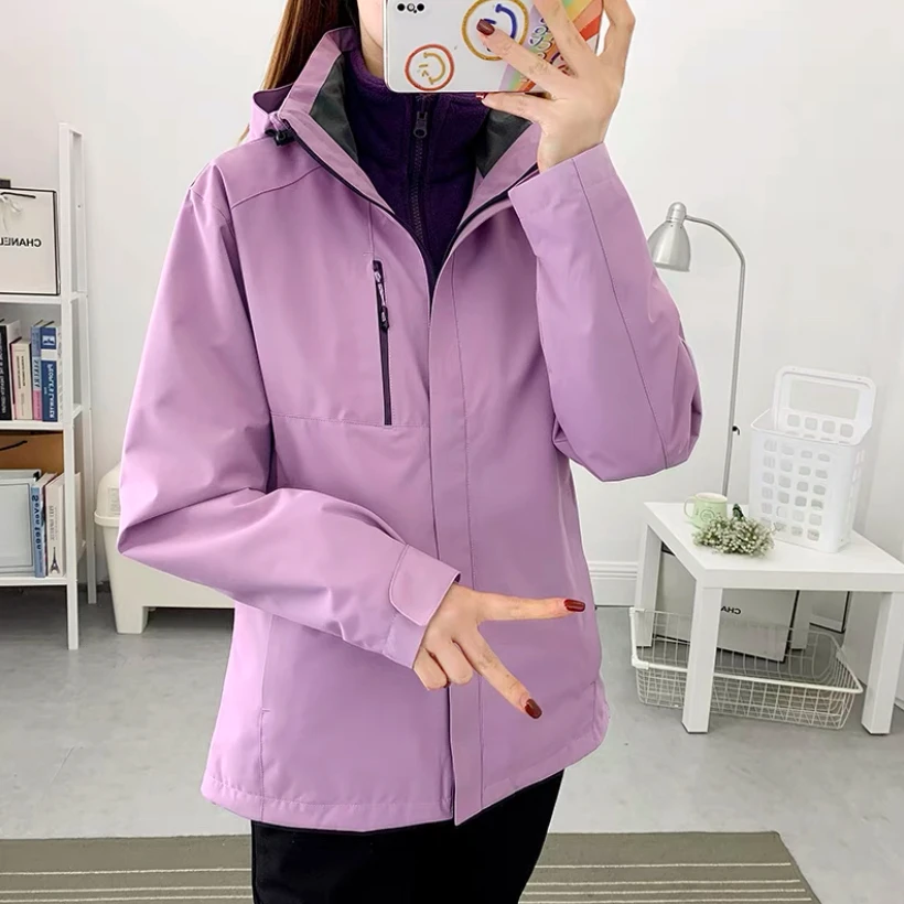 【影姐宠粉】冲锋衣三合一可卸户外加绒加厚百搭外套Y093