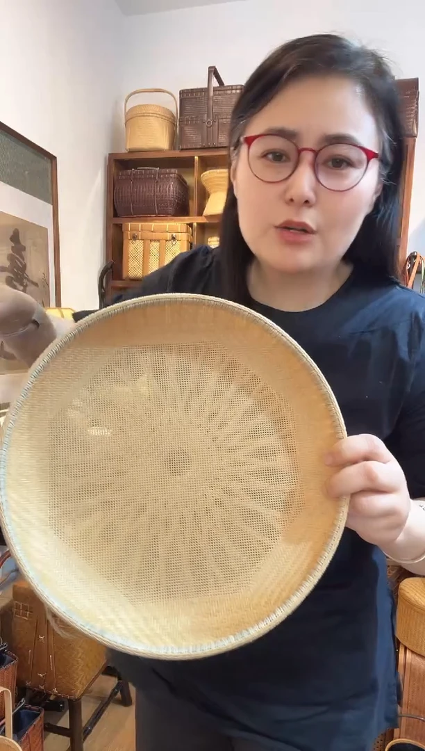 手工竹编竹丝精编水果筐