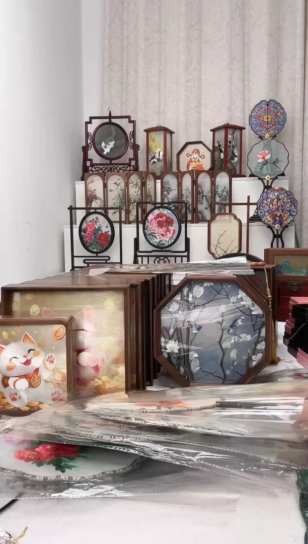 扇子苏绣作品手工精品团扇