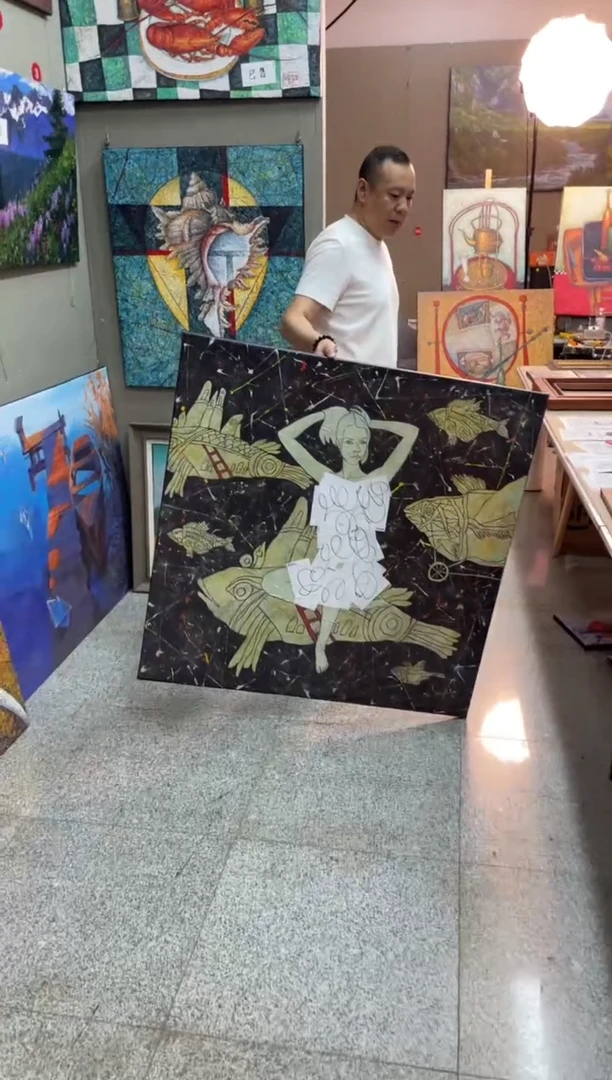 俄美协画家原创油画110*110 波波夫