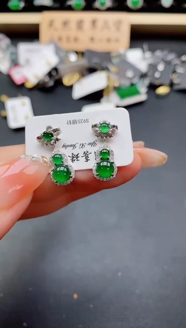 银S925镶嵌戒指翡翠1
