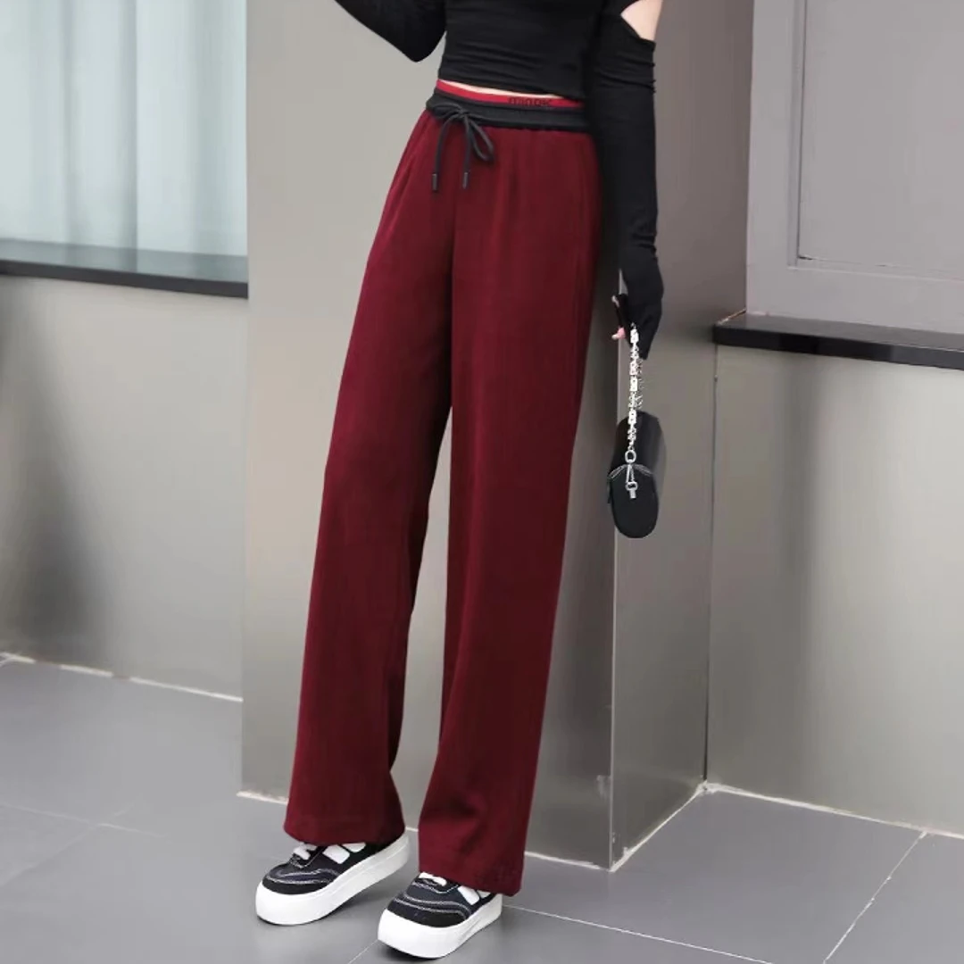 祥好服饰 秋季抽绳中高腰直筒裤 K333