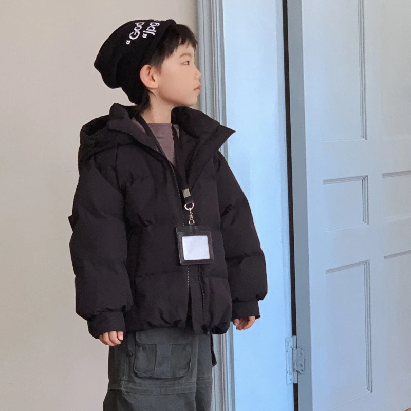 儿童韩系羽绒服90白鸭绒加厚中长款羽绒服冬季外套2410新款时尚