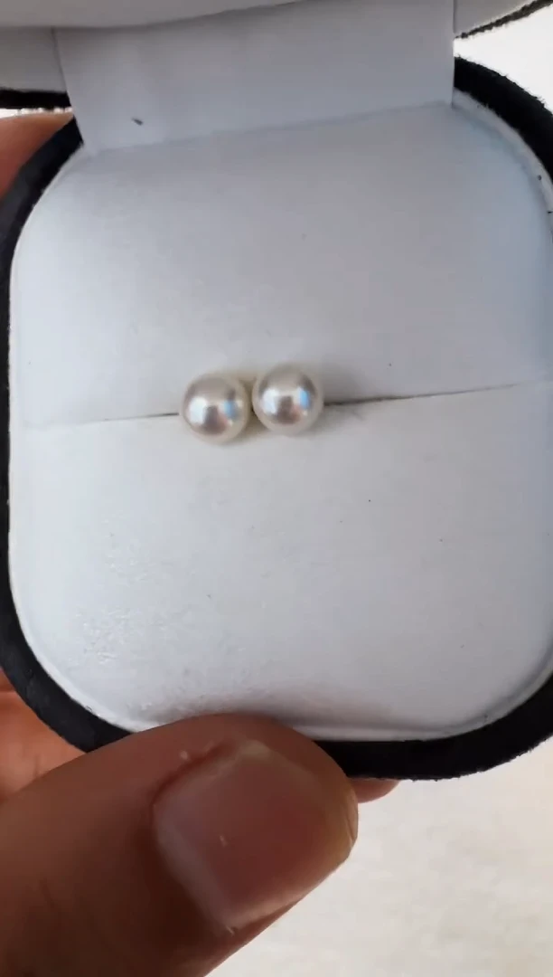 银S925镶嵌淡水珍珠耳饰耳钉