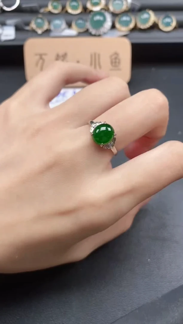 翡翠戒指银S925镶嵌51151
