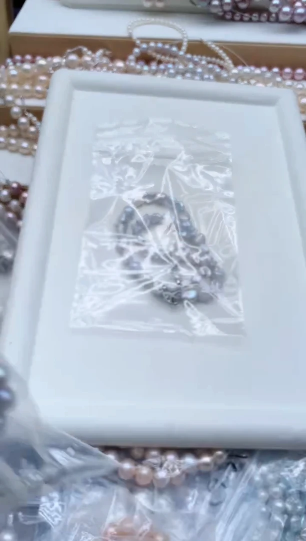 项链银S925镶嵌淡水珍珠慌**z，非无暇