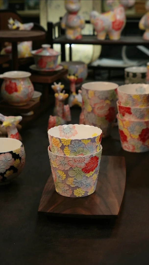 摆件景德镇九寻花器手工陶瓷440