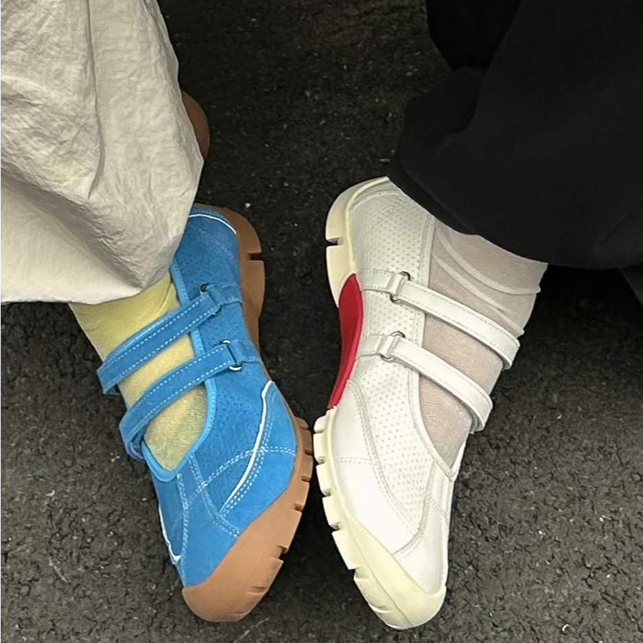 X805-3 SGIRL TWTW 镂空春夏魔术贴透气运动玛丽珍鞋软底法式单鞋