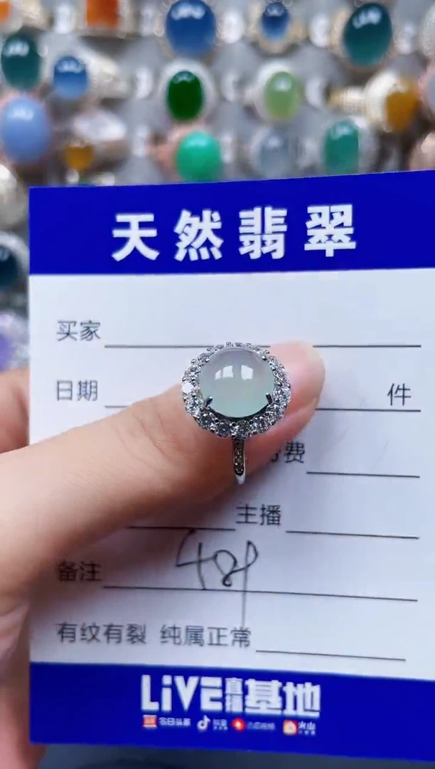银S925镶嵌戒指翡翠489