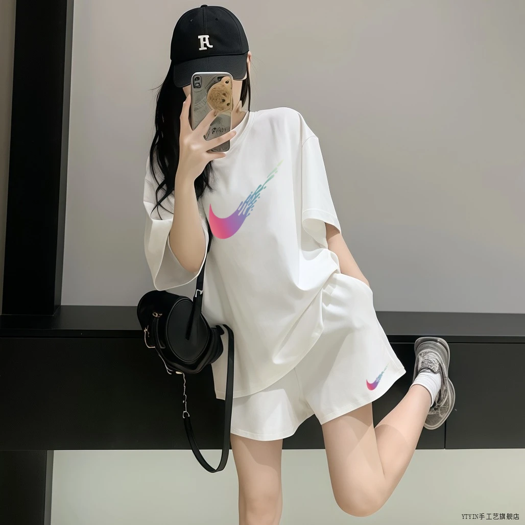 咏颖官方旗舰店2025夏新款正品女时尚潮流爆款洋气休闲两件套套装