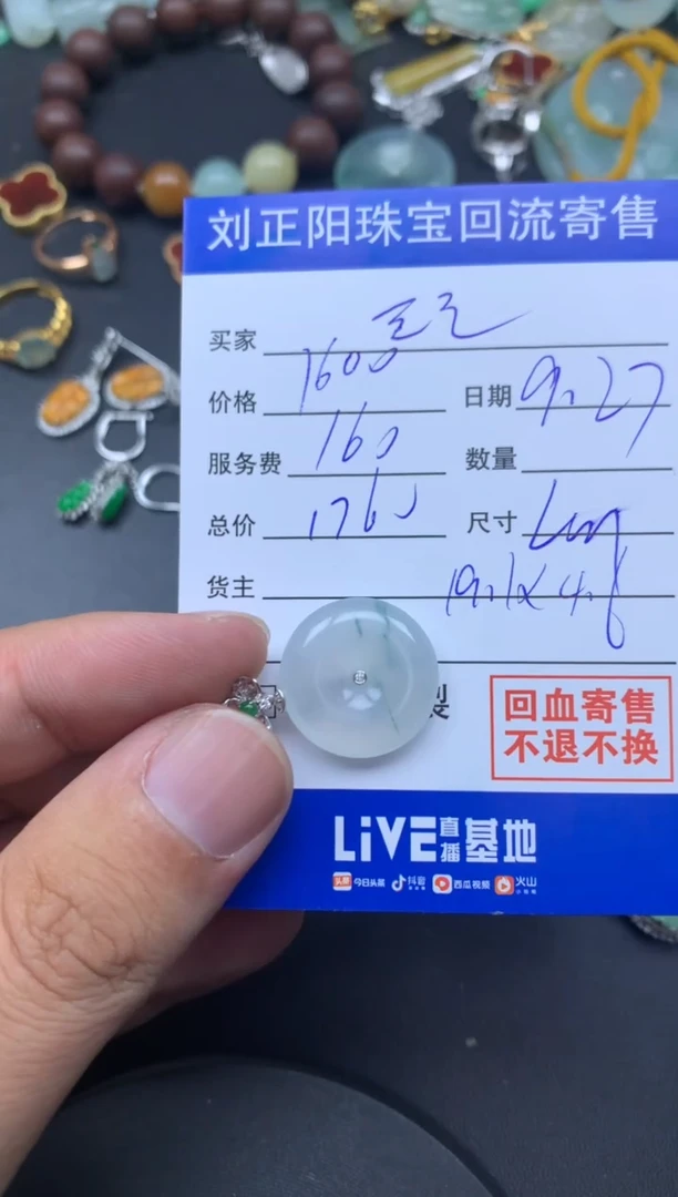 颈饰18K金镶嵌翡翠豆****训lin商品不退不换